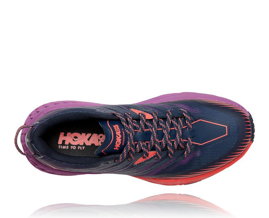 Trail Shoes Womens - Hoka One One Speedgoat 4 - Navy - SMLGEYH-43